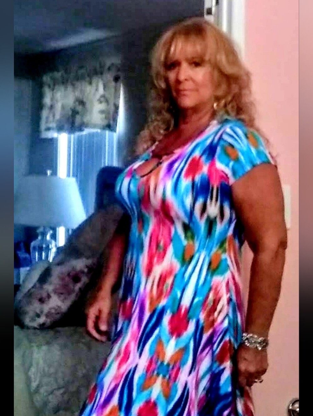 C’est La. Vie dress multicolored striped assemetrical design size L
